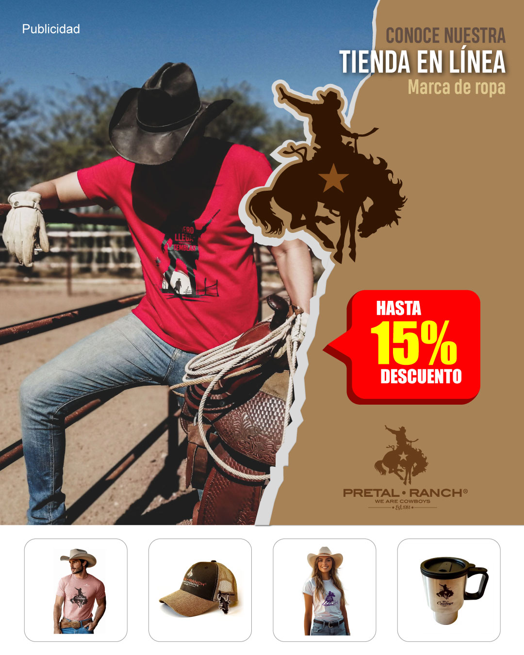 Pretal Ranch, Ropa, gorras y playera vaquera